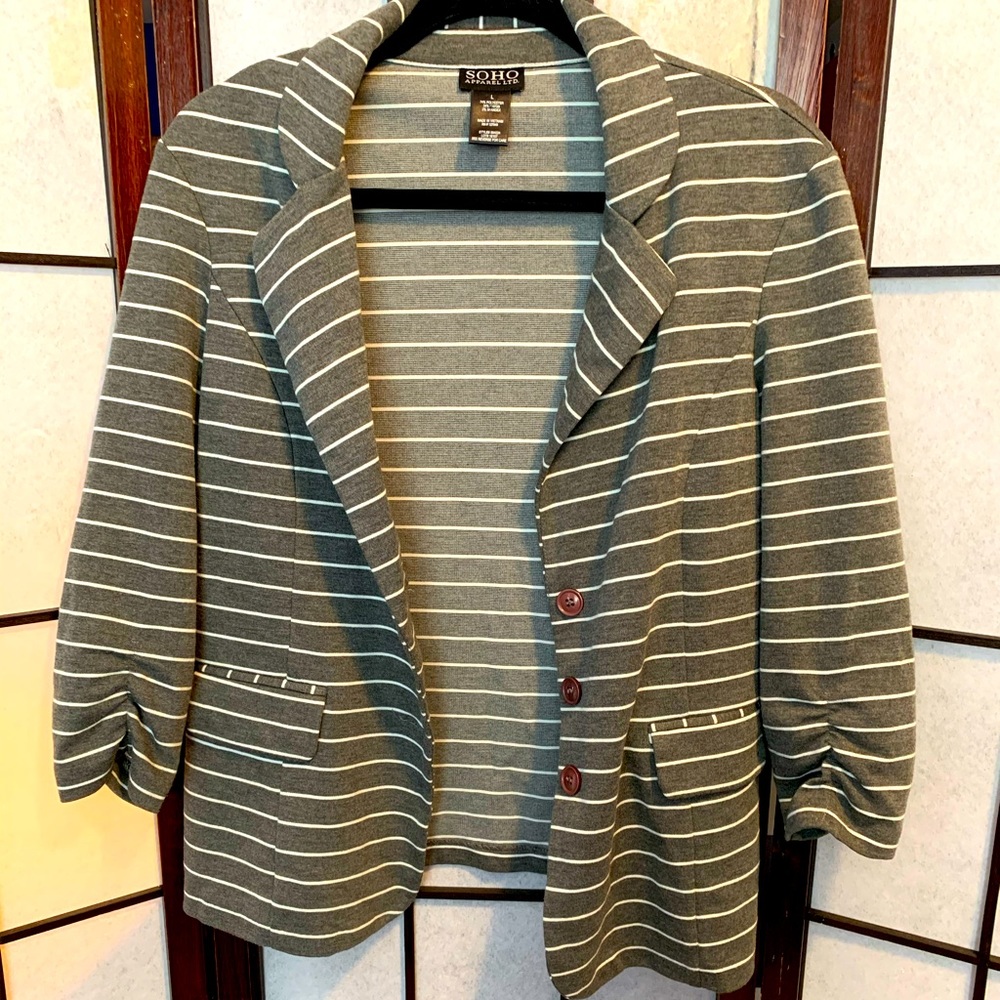 Casual gray striped blazer